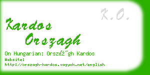 kardos orszagh business card